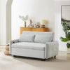 Light Blue Sleeper Sofa with USB Ports and Pillows
