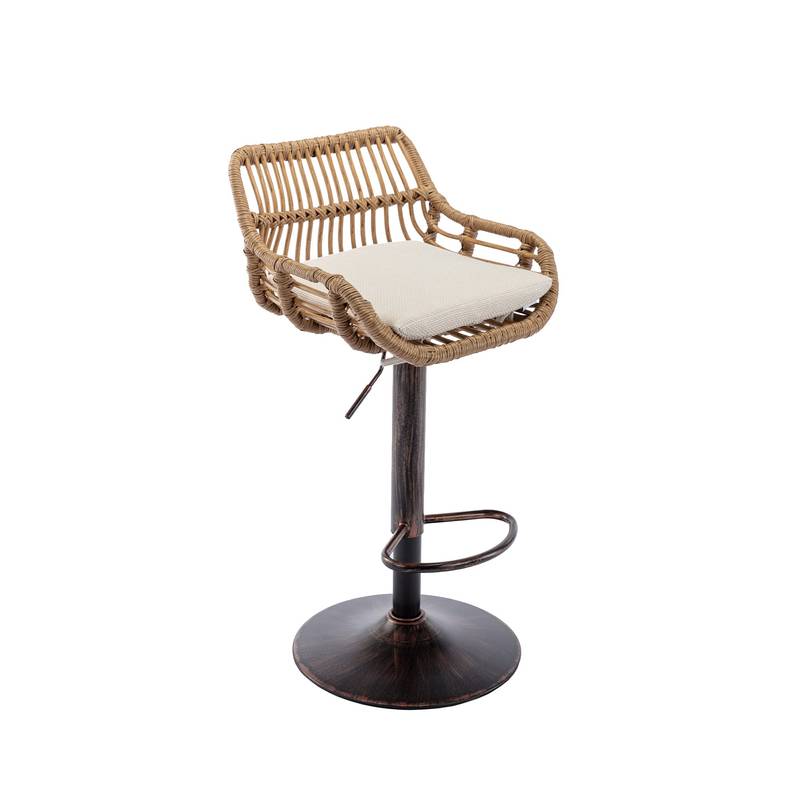 Chic Adjustable Bar Stools - Set of Two in Beige
