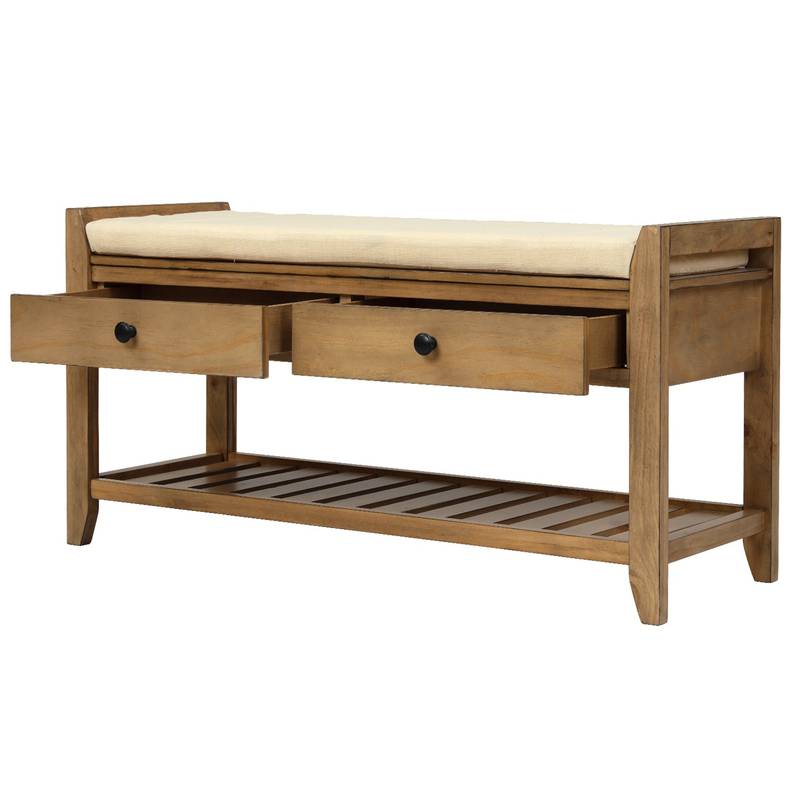 Cozy Storage Bench with Shoe Rack and Drawers