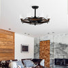 Sleek Matte Black Chandelier Fan with Remote Control