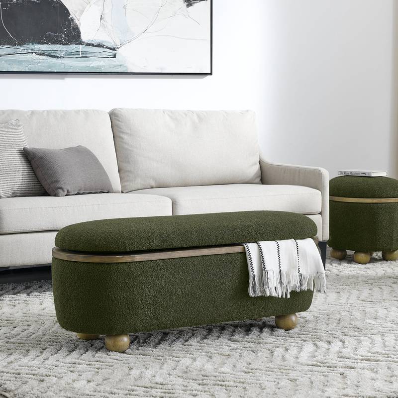 Cozy Green Storage Bench