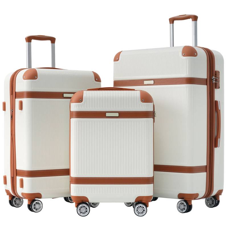 Traveler's Delight: Ultimate 3-Piece Spinner Luggage Set with TSA Lock