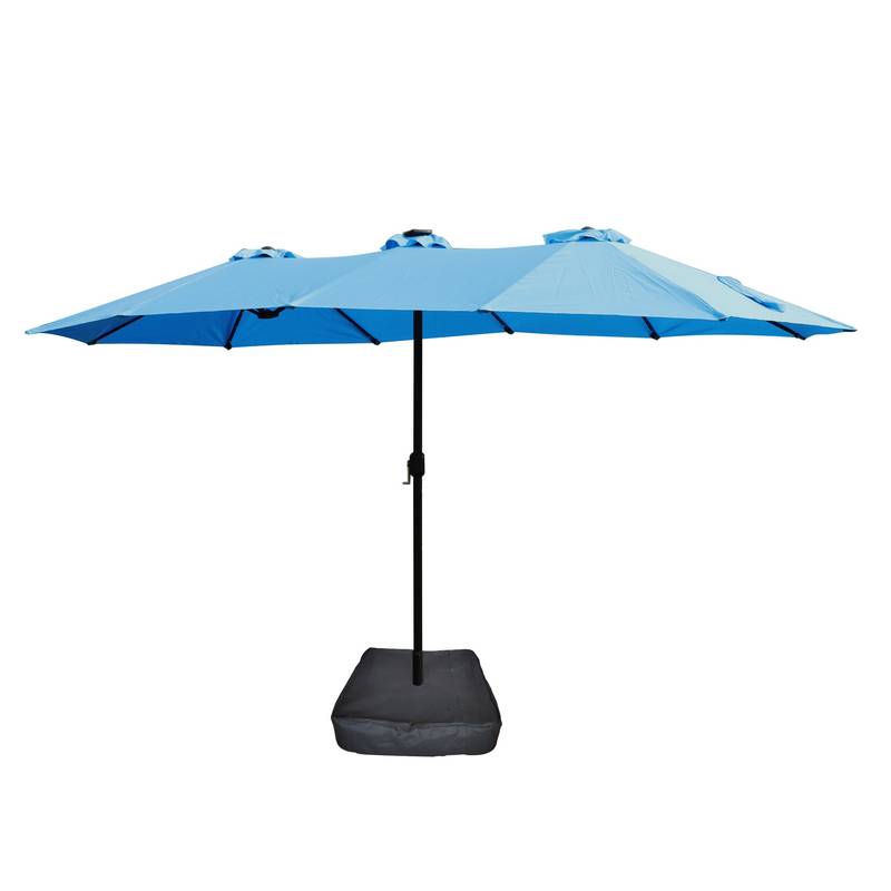 Blue Double-Sided Patio Umbrella - Spacious & Stylish Shade Solution!