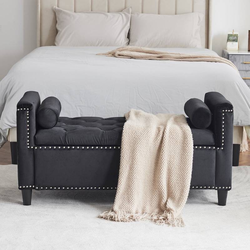 Velvet Charm Entryway Bench