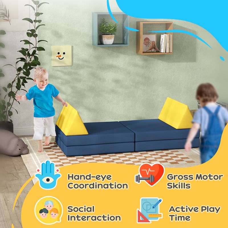 Cozy Kid's Play Couch Set - Soft, Washable Foam for Fun & Relaxation!