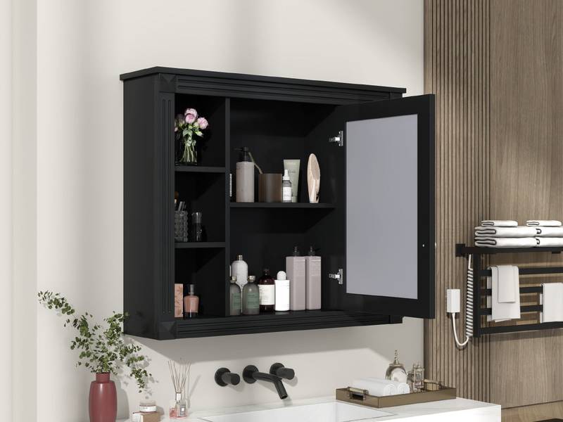 Sleek Bathroom Mirror Cabinet with Shelves