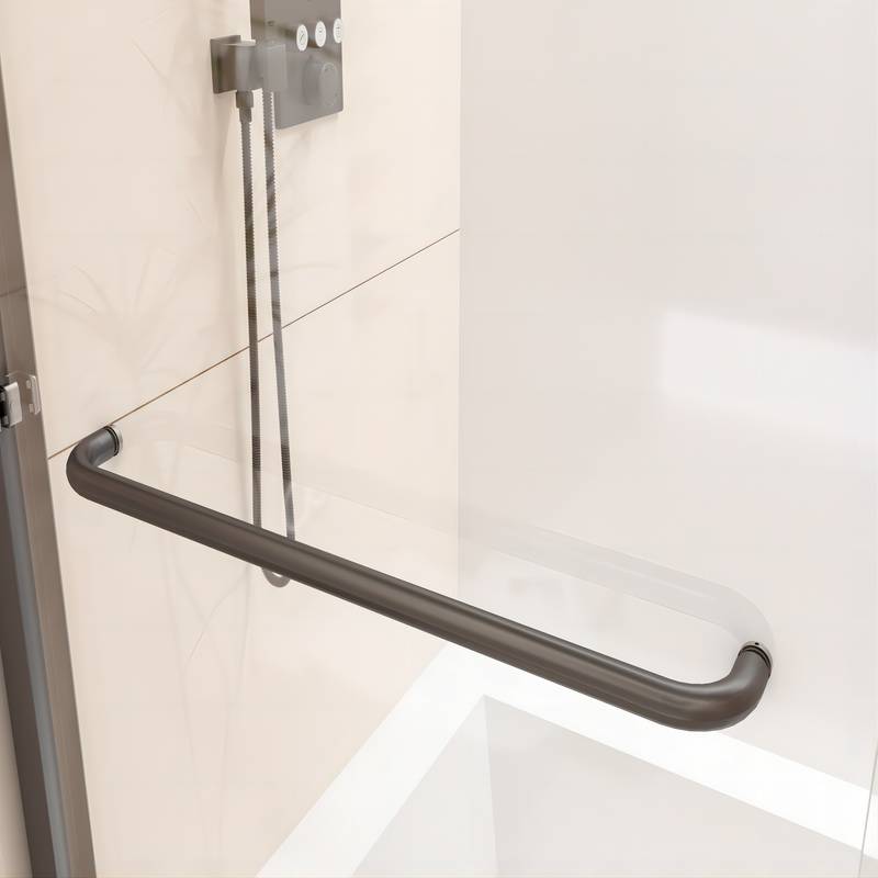 Sleek Matte Black Double Sliding Tub Door