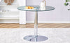 Sleek Silver Round Dining Table