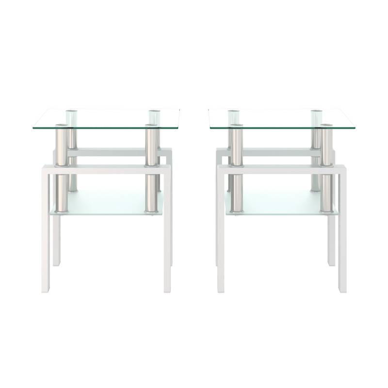 Chic Glass Side Tables Set