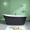 Sleek Oval Soaking Tub - Adjustable Freestanding Design with Stylish Overflow & Drain