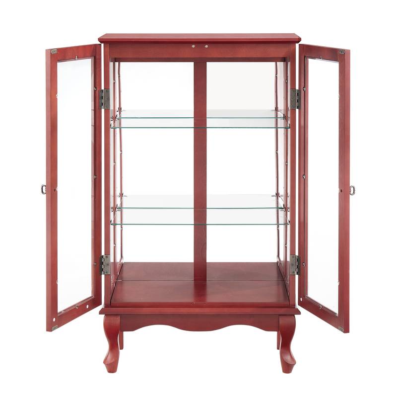Charming Lighted Curio Cabinet with Glass Doors