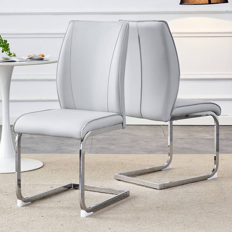 Chic Gray Arch Dining Chairs - Set of Two