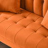 Chic Velvet Loveseat - Perfect for Small Spaces, Cozy & Stylish in Orange