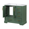 Charming Green Bathroom Vanity Set with Resin Sink