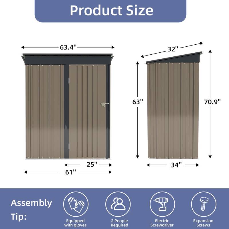 Cozy Corner Metal Shed for Your Garden