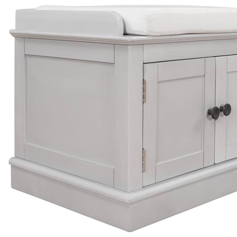 Stylish Storage Bench with Cushioned Seat
