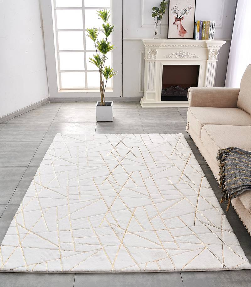 Gilded Chic Faux Fur Rug