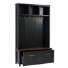 Chic Entryway Organizer with Stylish Hooks and Storage Bench