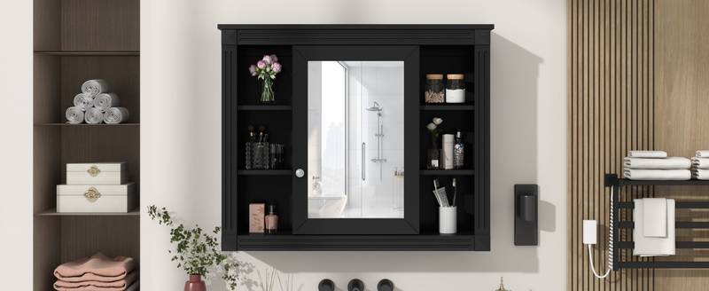 Sleek Bathroom Mirror Cabinet with Shelves