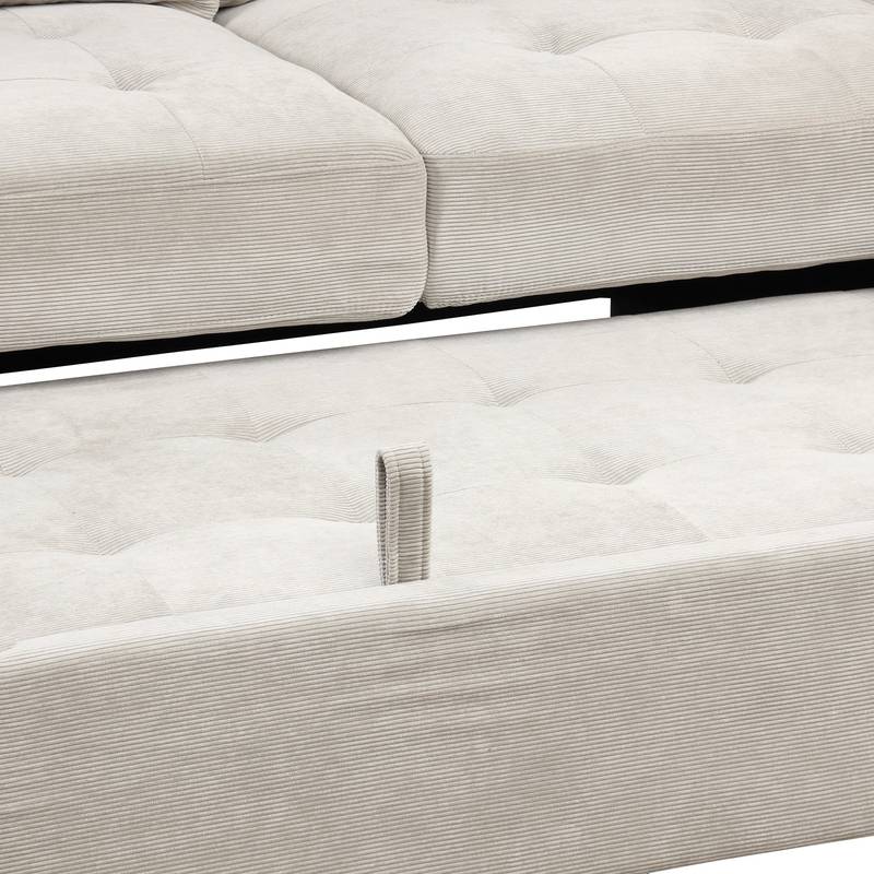 Chic Light Gray Chaise Lounge with Hidden Storage and USB Charger