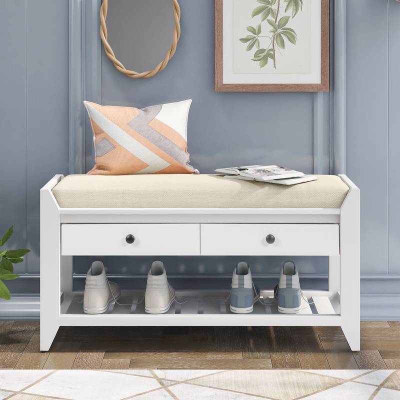 Stylish Storage Bench with Cushion