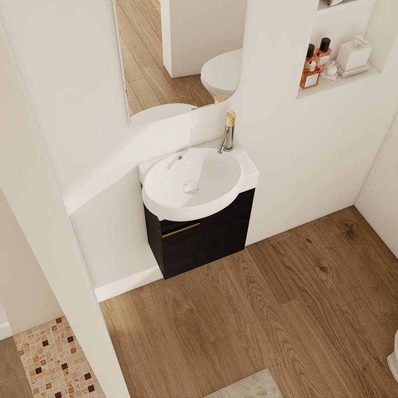 Cozy Compact Bathroom Vanity with Soft Close Doors & Sink