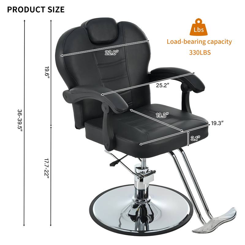 Ultimate Comfort Barber Chair - Stylish & Versatile Salon Seat