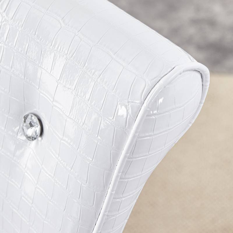 Chic Alligator Skin Dining Chairs with Crystal Accents