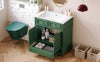 Vintage Green Bathroom Vanity with Soft-Close Storage