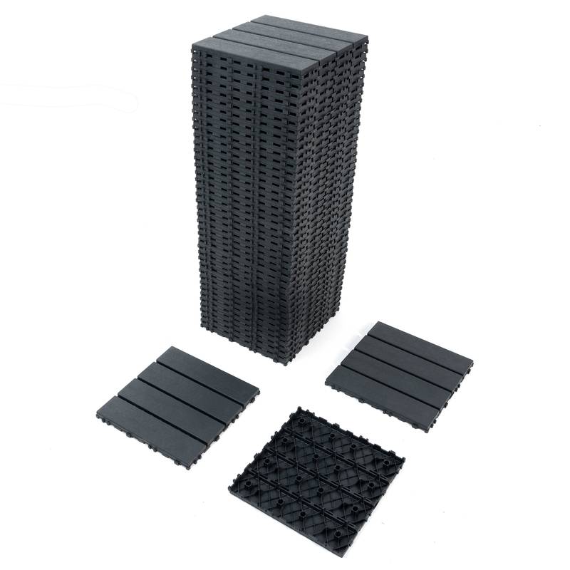 Outdoor Grey Deck Tiles - Durable Interlocking Patio Solution