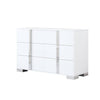 Chic White Mirror Dresser with Metal Handles