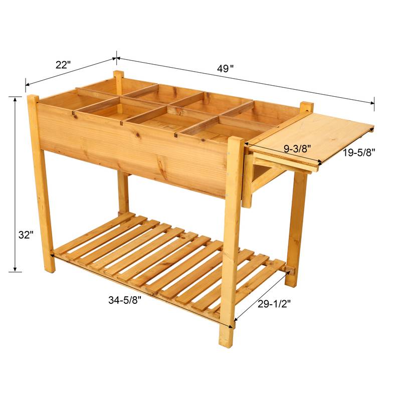Garden Buddy Elevated Planter with Foldable Table & Storage