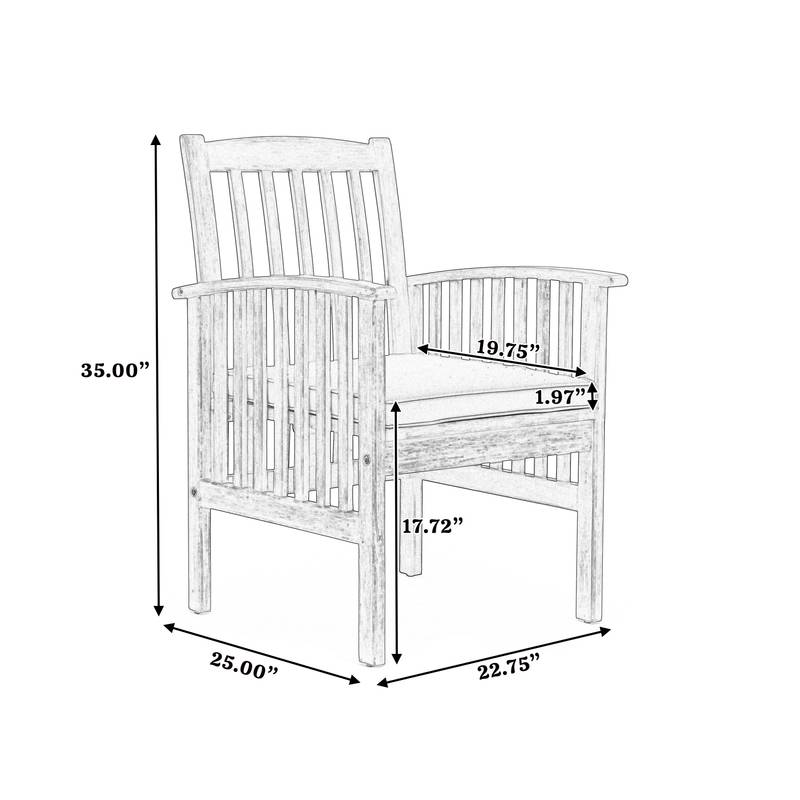 Cozy Acacia Dining Chair Duo