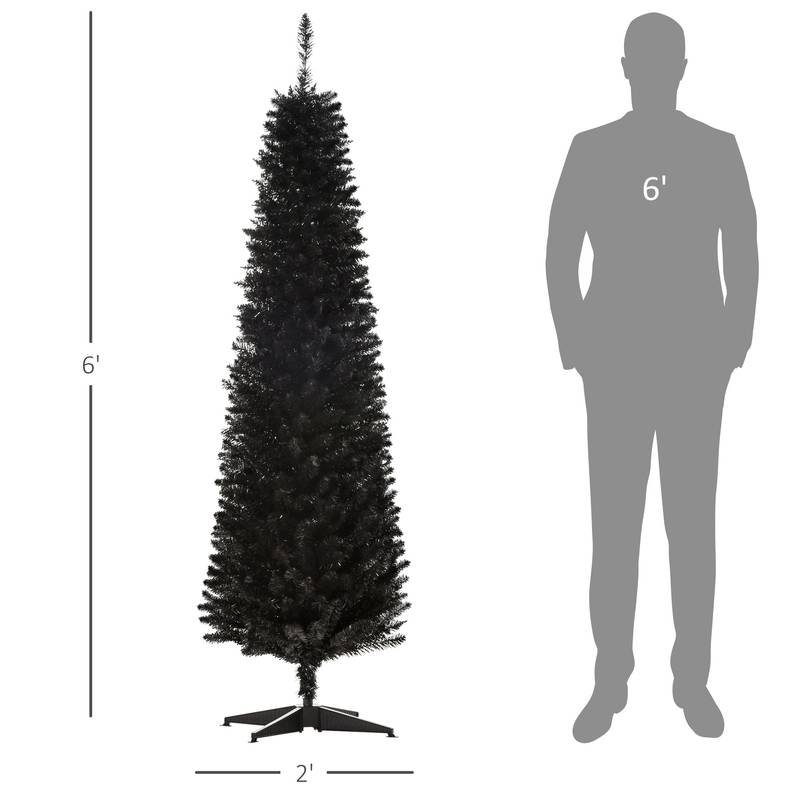 Slim Black Pencil Christmas Tree