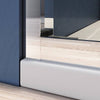 Sleek Bath Door with Chrome Handles - Double Sliding Glass Design