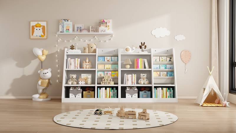 Cozy Kids Book Nook Storage Shelf