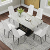 Chic Faux Marble Dining Set with U-Shaped Legs and Stylish Chairs