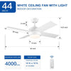 Sleek LED Ceiling Fan with White Blades