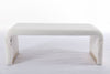 Chic Ivory Boucle Ottoman with Gold Legs