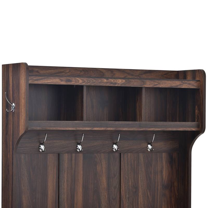 Entryway Essentials: Stylish Hall Tree with Hooks & Storage Bench