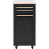 Versatile Kitchen Cart with Rubber Wood Top and Smart Storage