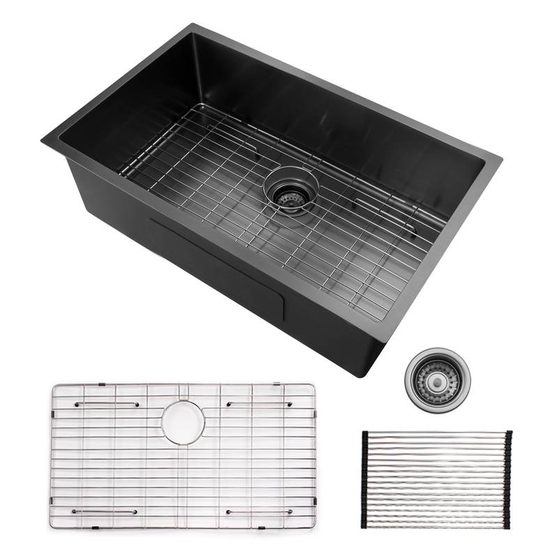 Sleek Black Undermount Kitchen Sink