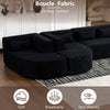 Chic Black Modular Sofa with Loungers and Plush Pillows