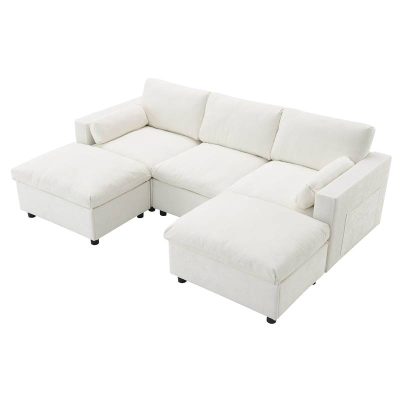 Cozy Cloud Modular Sofa with Storage & Ottomans