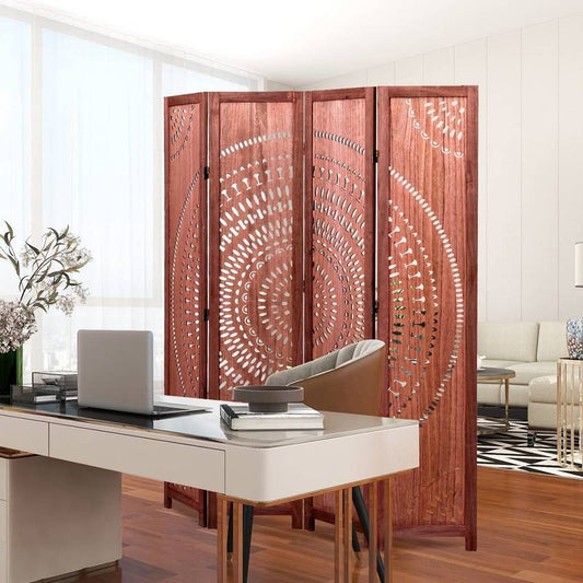 Charming Brown Wood Folding Room Divider