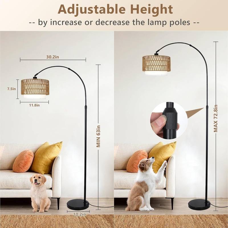 Chic Arc Floor Lamp with Remote - Stylish LED Design for Any Room