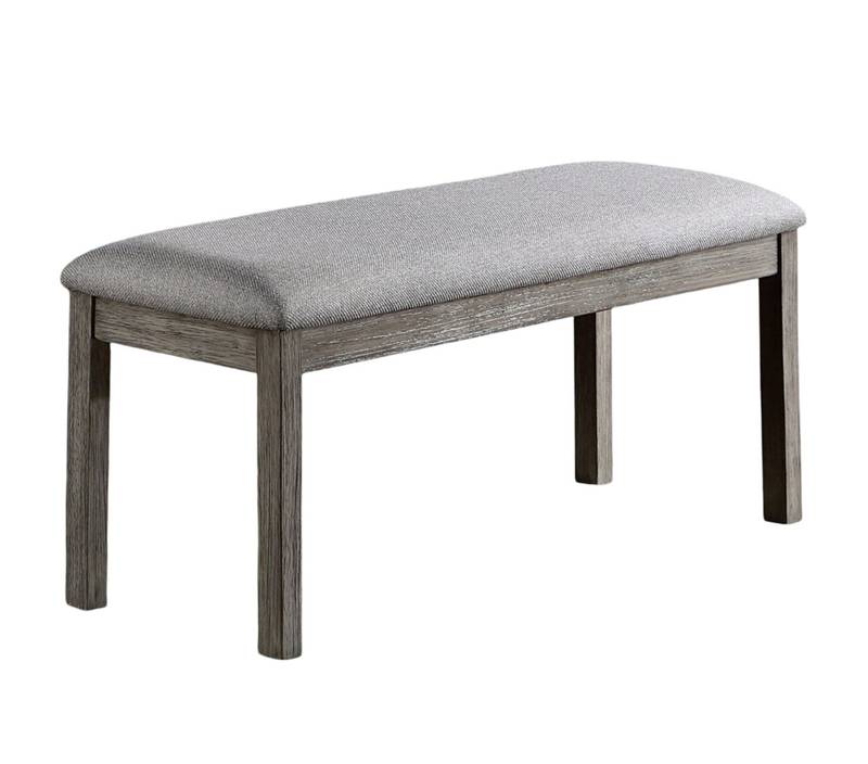Chic Gray Padded Dining Bench