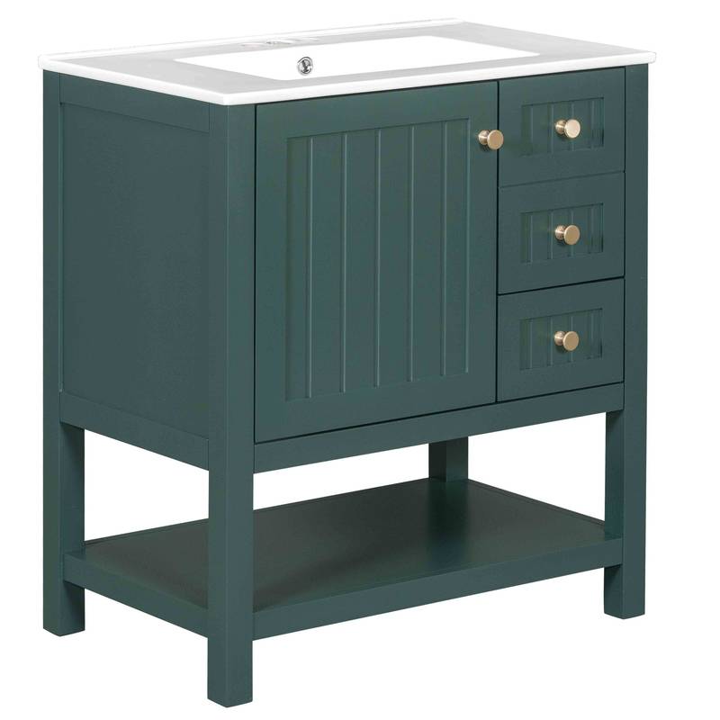 Chic Bathroom Vanity with Ceramic Sink