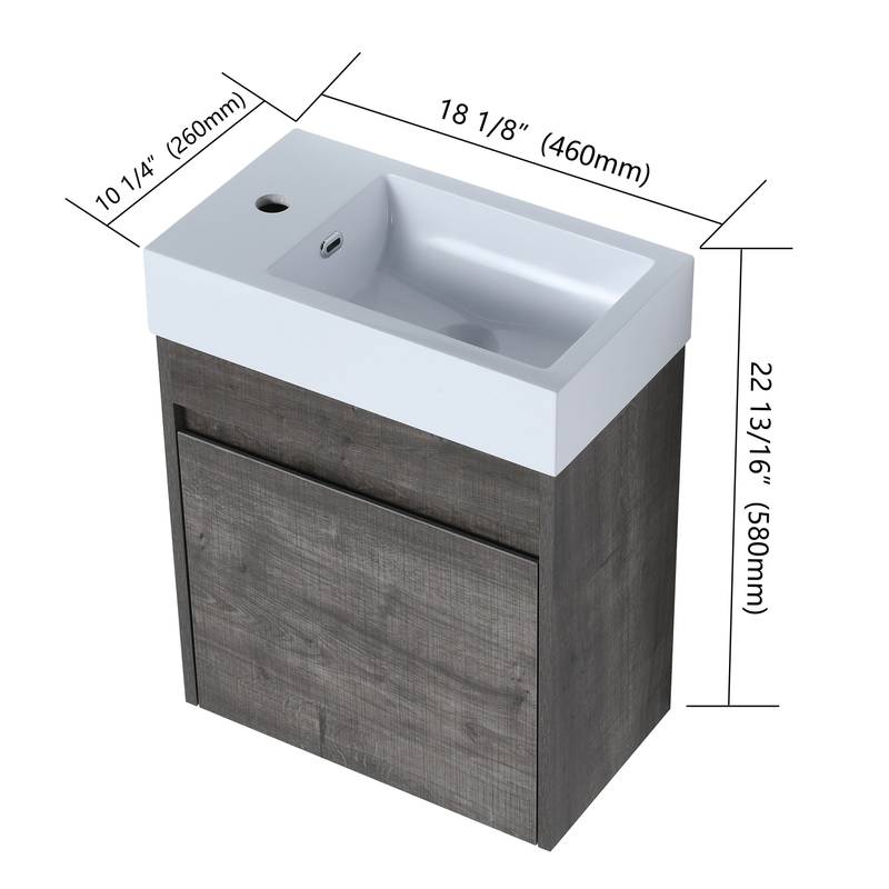 Elegant Wall-Mounted Vanity with Soft-Close Cabinet and Sleek Sink