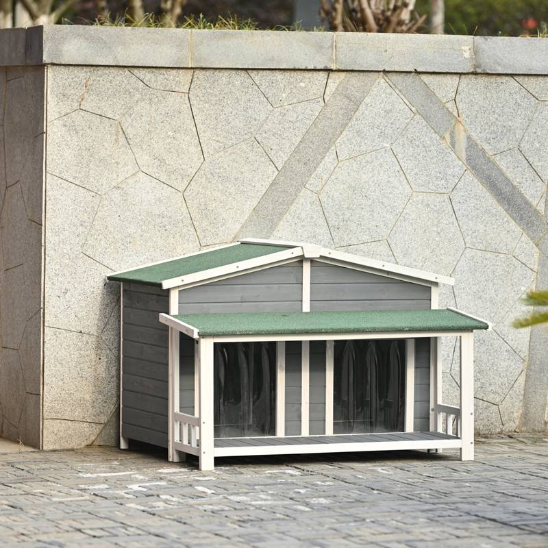 Cozy Cabin Dog House with Porch
